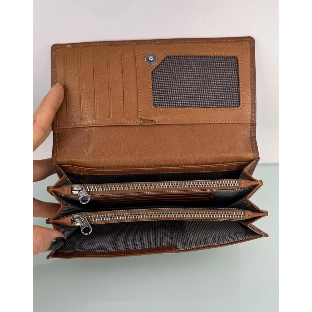 Spikes & Sparrow Brown Leather Accordion Wallet Vintage Boho Organizer clutch - Picture 6 of 9